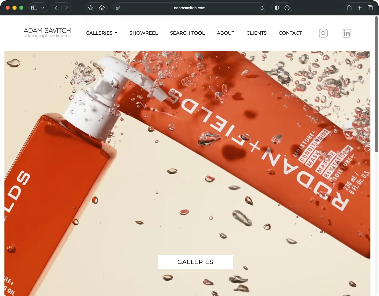 Adam Savitch Photography website