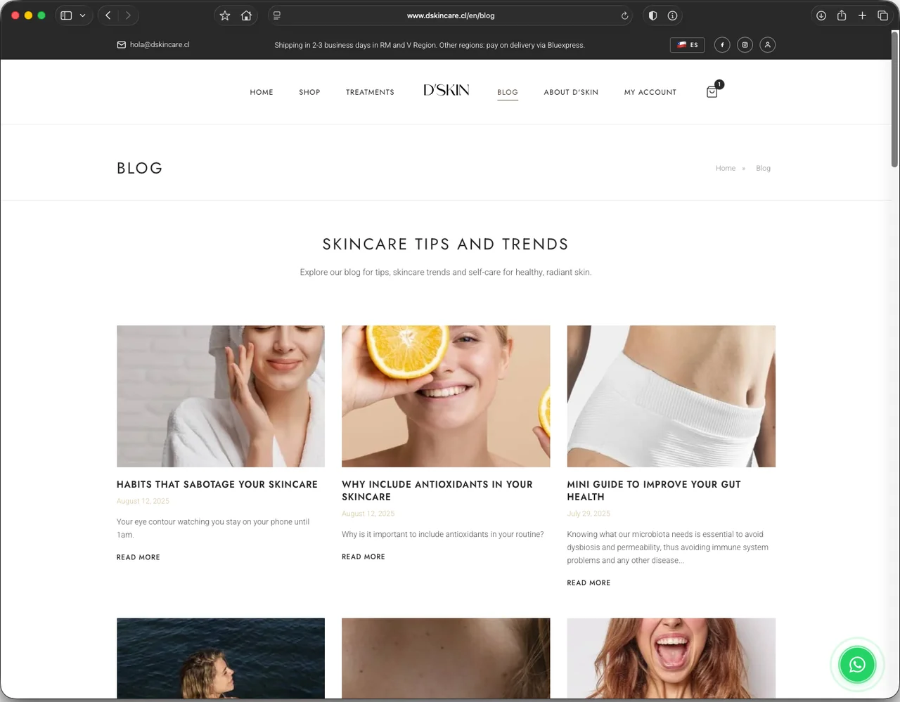 D'SKIN Cosmetics Blog - Built by NutmegBuilds